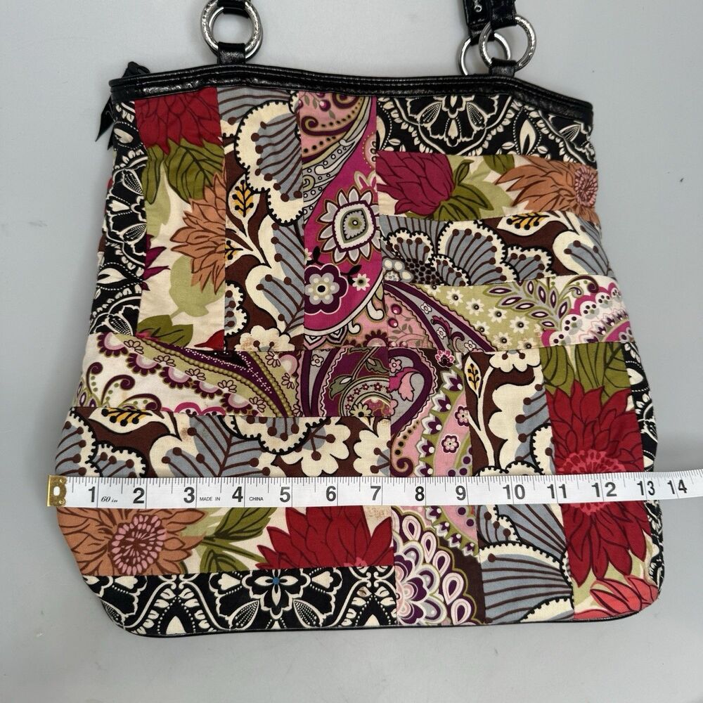 Vera Bradley Medley Patchwork Floral Shoulder Bag Tote 13x13x4.5 GUC - Picture 4 of 16